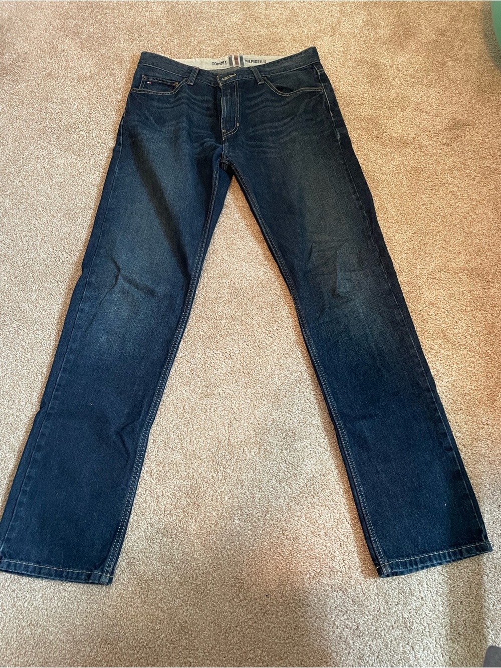 Tommy Hilfiger Men's Dark Blue Straight Jeans 32x34